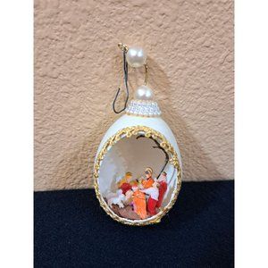 Vintage Egg Nativity Scene Ornament